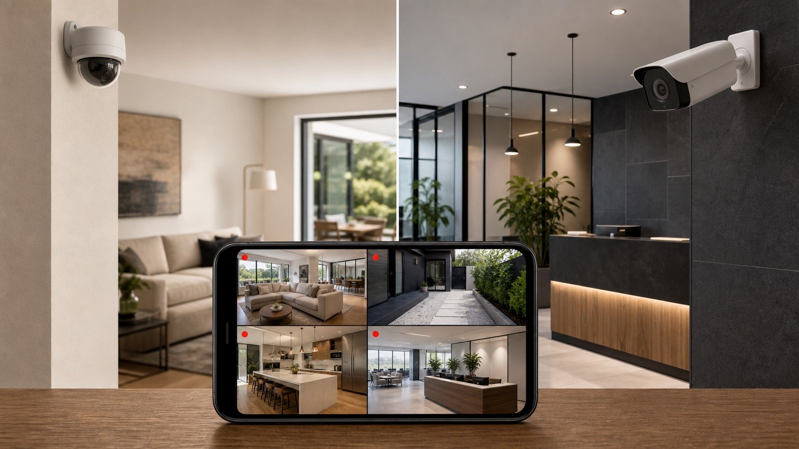 Home and office cameras with mobile remote viewing